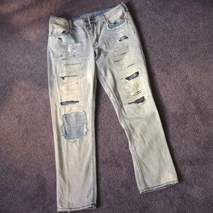 American eagle tom girl jeans distressed